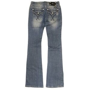 Miss Me Blue Embellished Flare Jeans